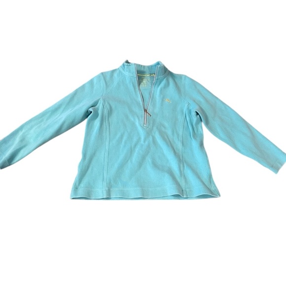 Tommy Bahama Aquamarine Teal Aruba Quarter-Zip Pullover - Picture 1 of 5